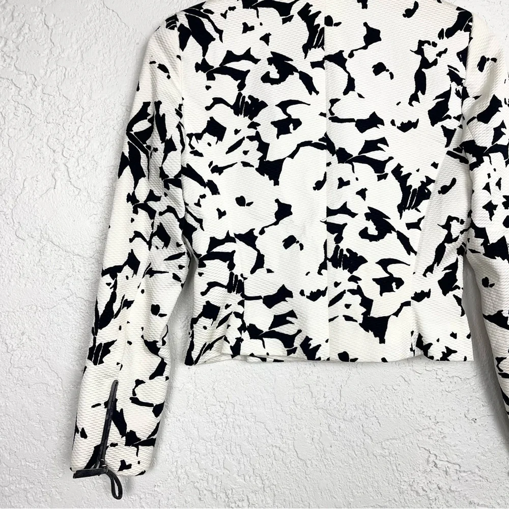 Christian Dior Vintage 1980’s Black & White Floral Print Blazer Jacket